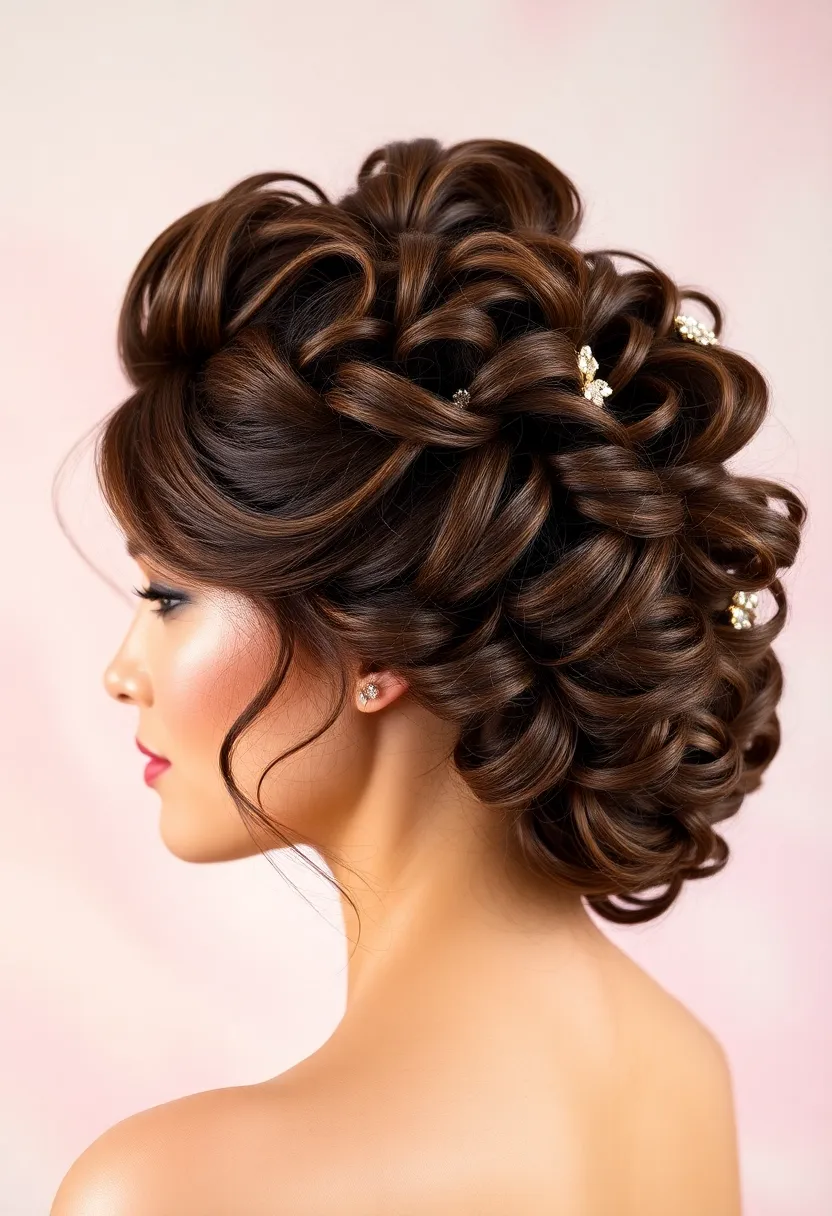 25 Updos for Fine Thin Hair That Look Gorgeous - 15. Textured Updo with Curls