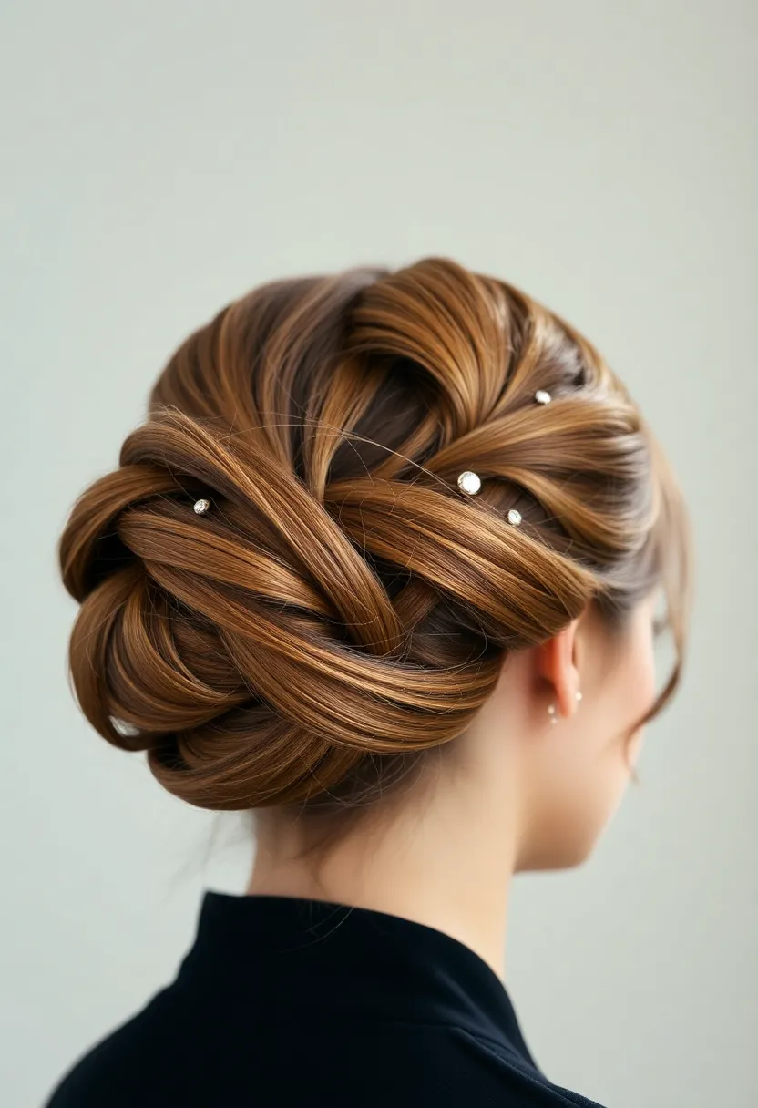 25 Updos for Fine Thin Hair That Look Gorgeous - 17. Chignon with a Twist