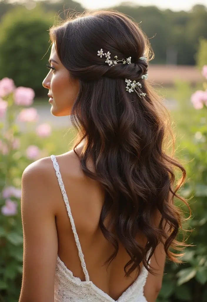 25 Updos for Fine Thin Hair That Look Gorgeous - 2. Twisted Half-Updo