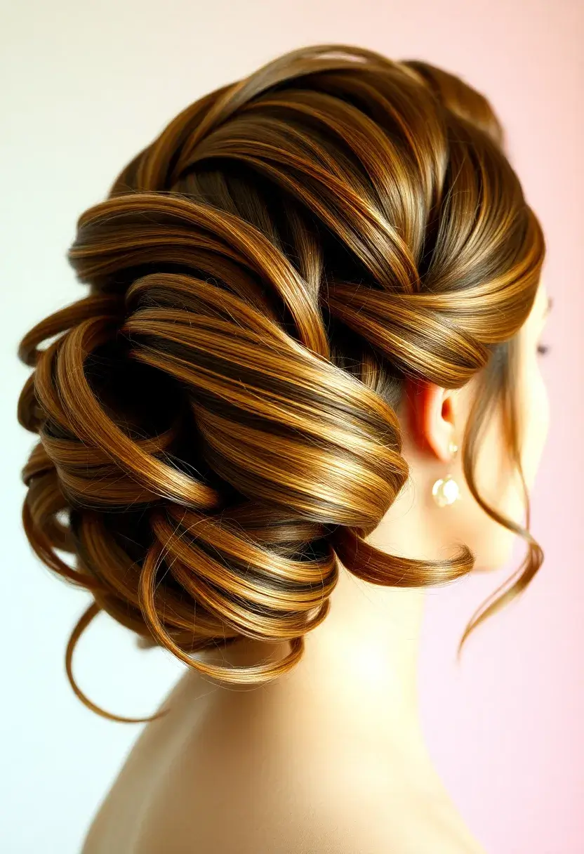 25 Updos for Fine Thin Hair That Look Gorgeous - 25. Waves and Twists Updo