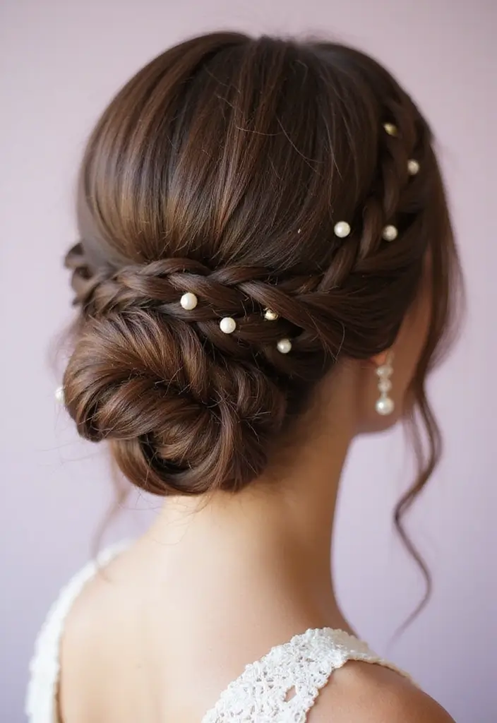 25 Updos for Fine Thin Hair That Look Gorgeous - 3. Braided Bun Delight