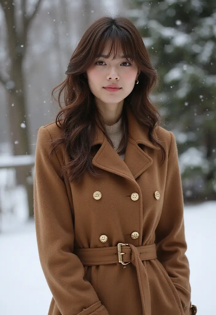 25 Winter Haircuts for Long Hair to Stay Stylish - 11. Long Layers with Side Bangs