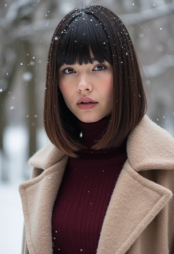 25 Winter Haircuts for Long Hair to Stay Stylish - 2. Long Blunt Cut