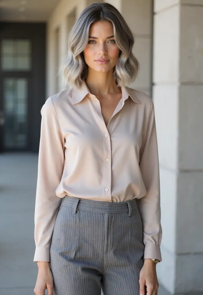 25 Youthful Gray Bob Hairstyles That Look Fresh - 14. Long Bob (Lob)