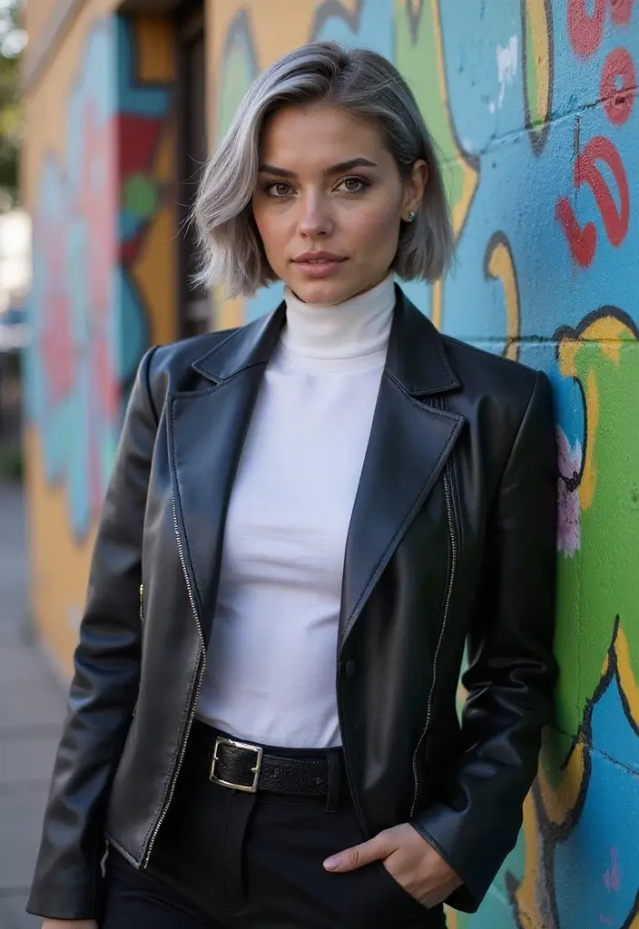 25 Youthful Gray Bob Hairstyles That Look Fresh - 19. Bob with Undercut