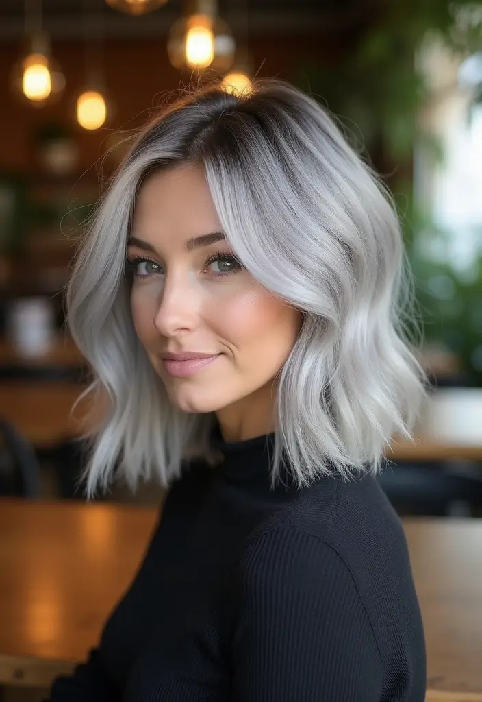 25 Youthful Gray Bob Hairstyles That Look Fresh - 2. Layered Bob