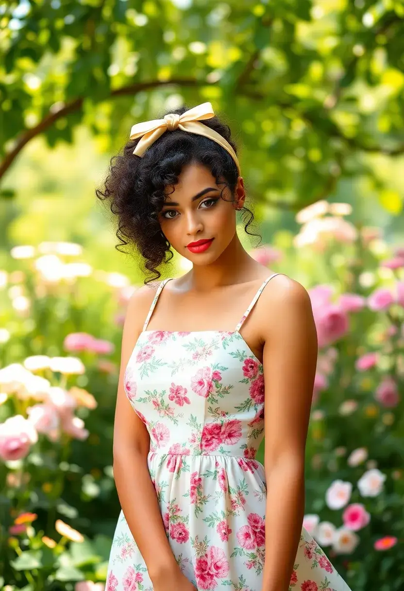 26 Cute Hairstyles with Headbands for Every Style - 16. Curly Updo with a Ribbon Headband