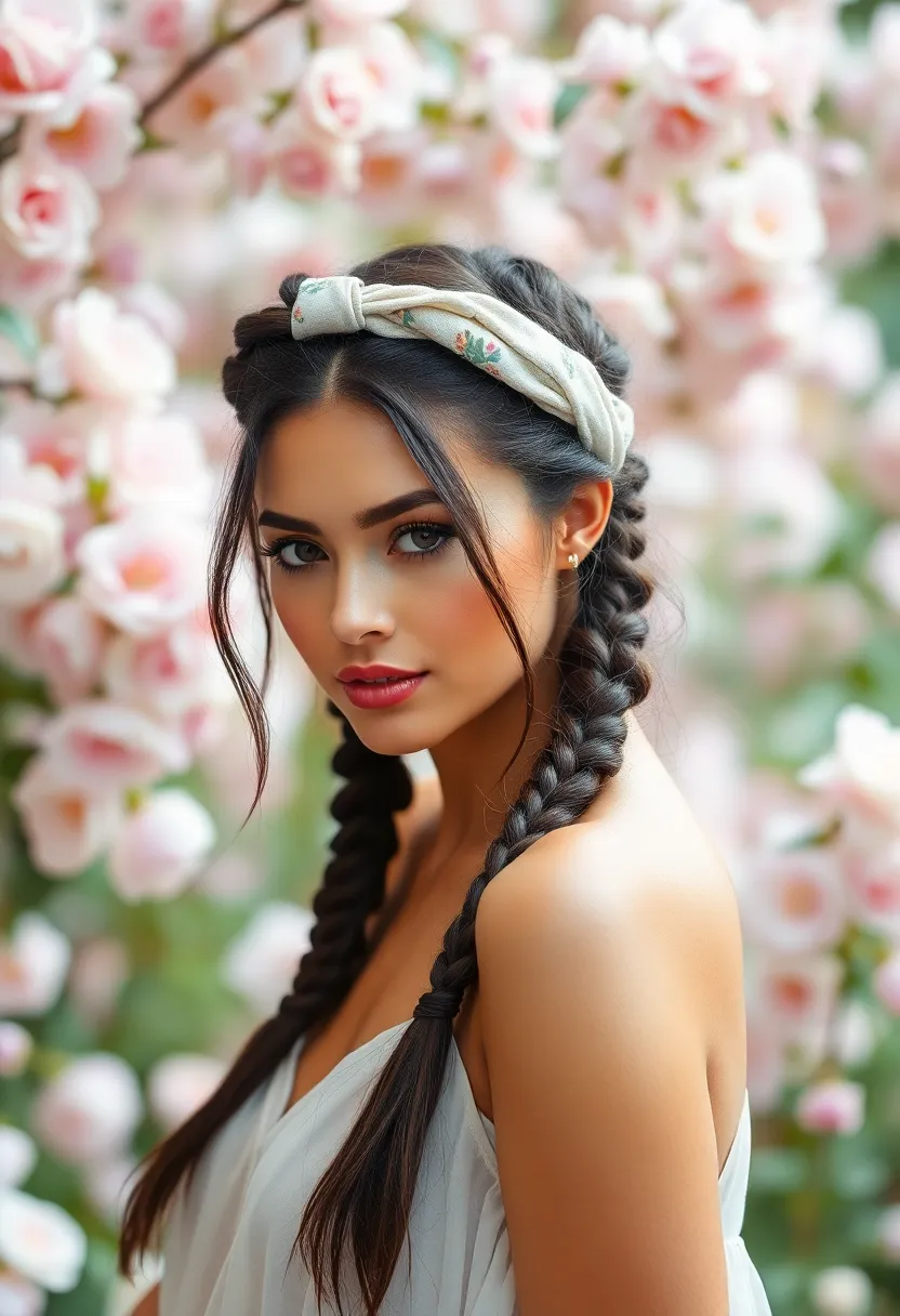 26 Cute Hairstyles with Headbands for Every Style - 17. Messy Braided Crown with a Twisted Headband