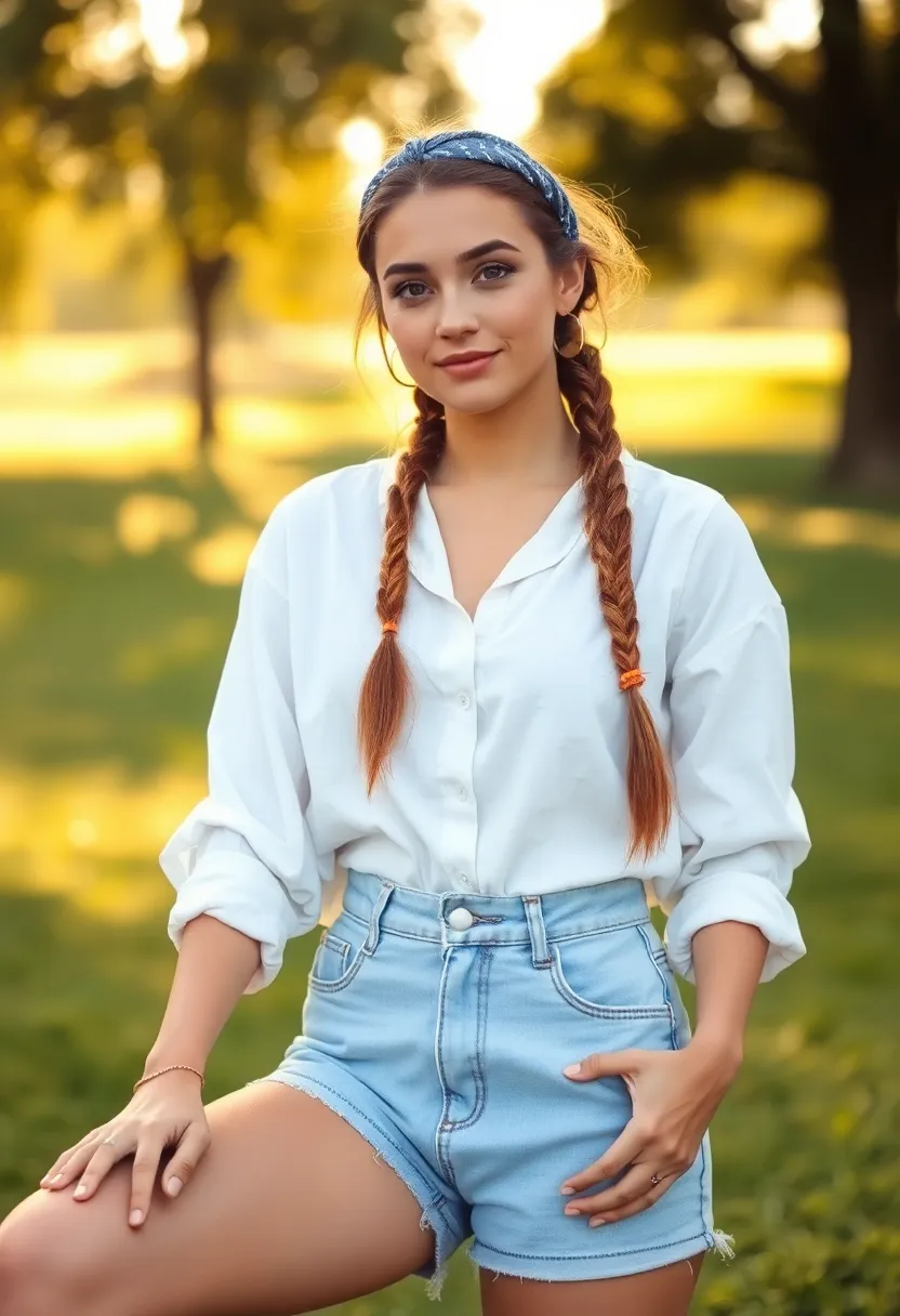 26 Cute Hairstyles with Headbands for Every Style - 22. Loose Fishtail with a Denim Headband