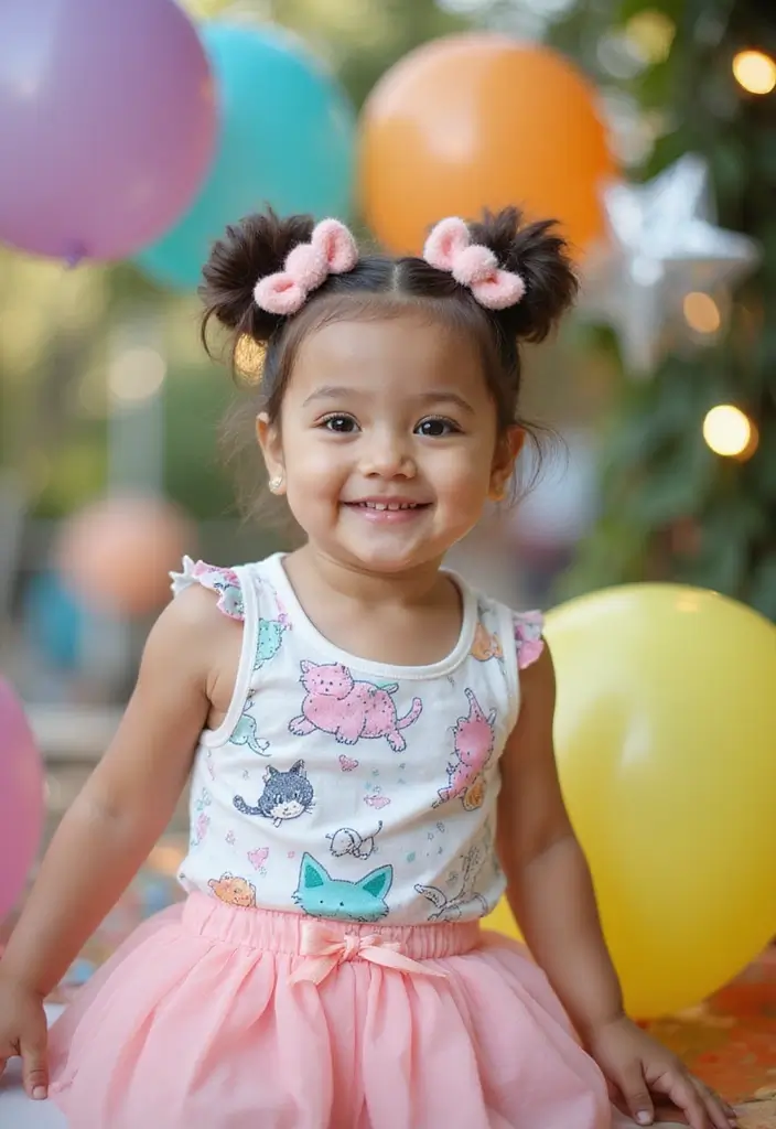 26 Fun Hairstyles Kids Will Enjoy Wearing - 16. Cat Ears Buns