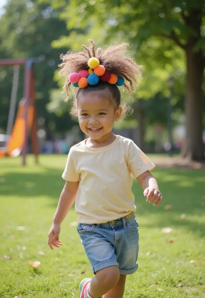 26 Fun Hairstyles Kids Will Enjoy Wearing - 17. Fun with Bobbles