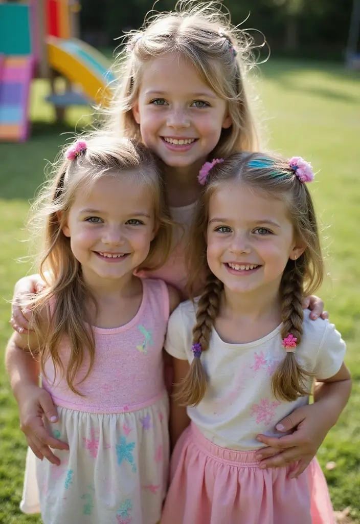 26 Fun Hairstyles Kids Will Enjoy Wearing - 6. Colorful Chalk Highlights
