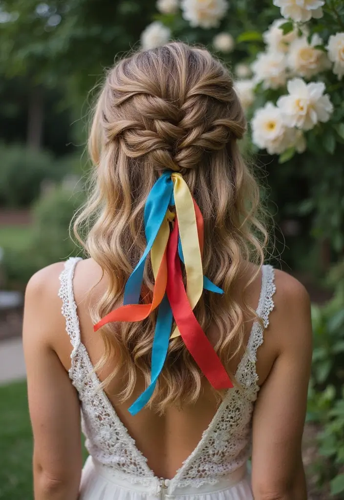 26 Gorgeous Hairstyles Curly Hair Looks to Try - 24. Curly Ribbon Braid