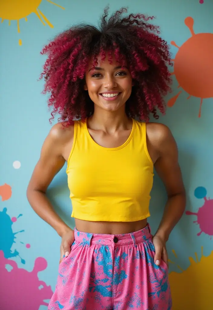 26 Gorgeous Hairstyles Curly Hair Looks to Try - 25. Curly Hair with a Fun Pop of Bright Color