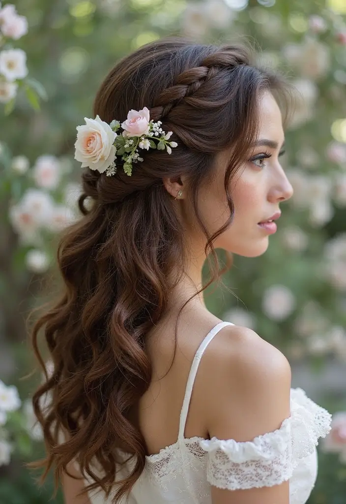 26 Gorgeous Hairstyles Curly Hair Looks to Try - 26. Curly Hair with a Crown Braid