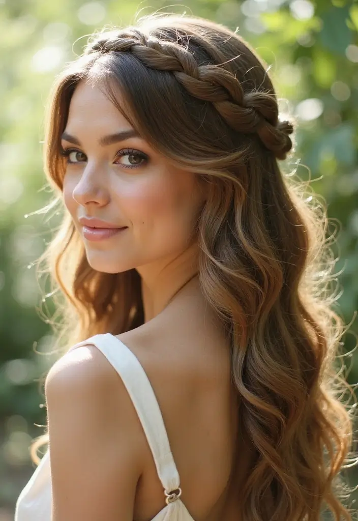 26 Hair Styles Easy Looks for Busy Days - 3. Braided Crown