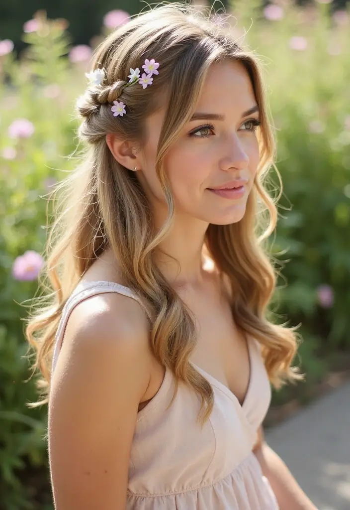 26 Hair Styles Easy Looks for Busy Days - 4. Half-Up Half-Down Twist