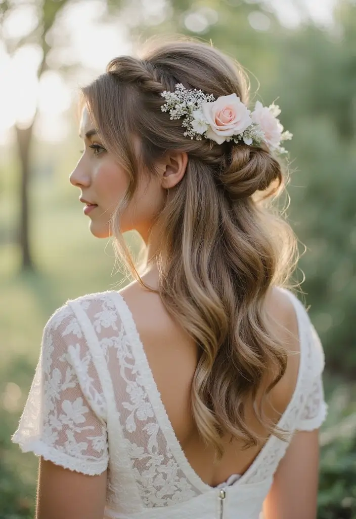 26 Hair Styles Easy Looks for Busy Days - 9. Twisted Half-Up Style