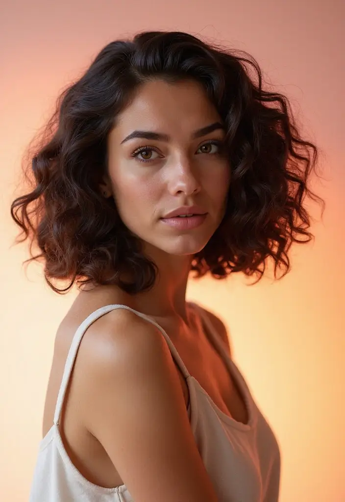 26 Hair Styles Short Hair That Look Amazing - 13. The Curly Side Part