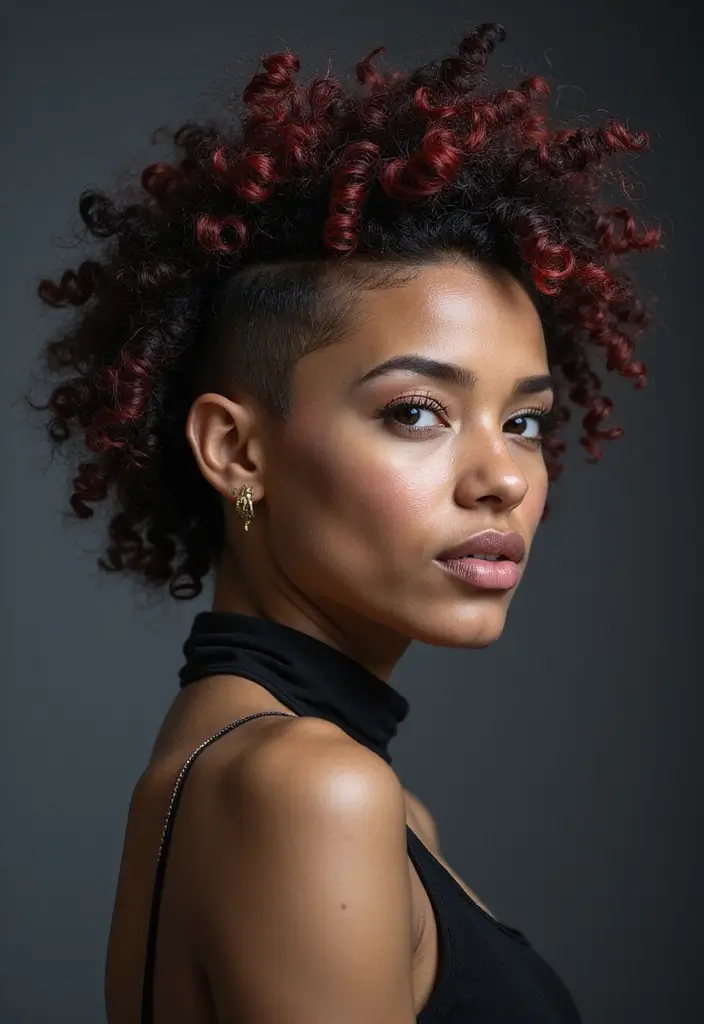 26 Hair Styles Short Hair That Look Amazing - 17. The Curly Mohawk