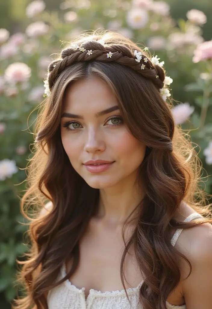 26 Hair Styles Short Hair That Look Amazing - 19. The Braided Crown