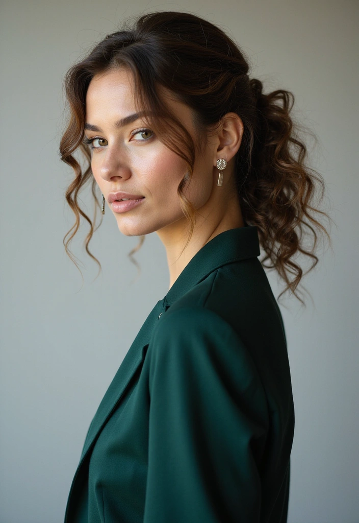 26 Hair Styles Short Hair That Look Amazing - 24. The Curly Pinned Back Style
