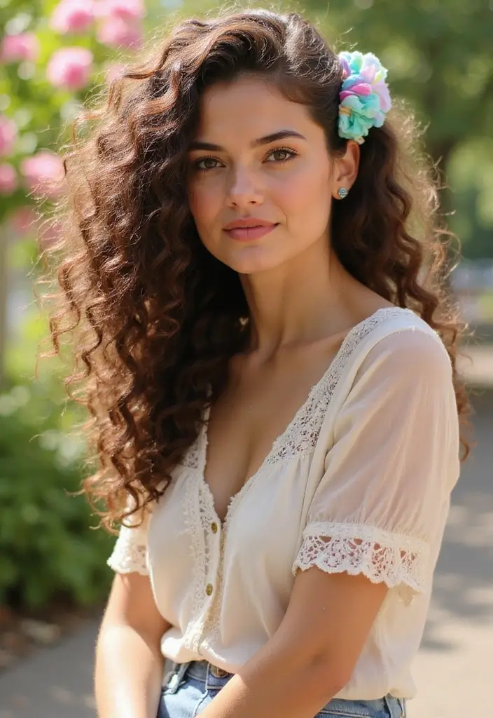 26 Hair Styles Short Hair That Look Amazing - 7. The Curly Half-Up Style
