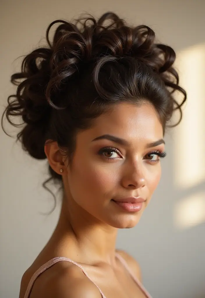 26 Hair Styles Updos That Wow at Any Occasion - 3. Glamorous Curly Updo