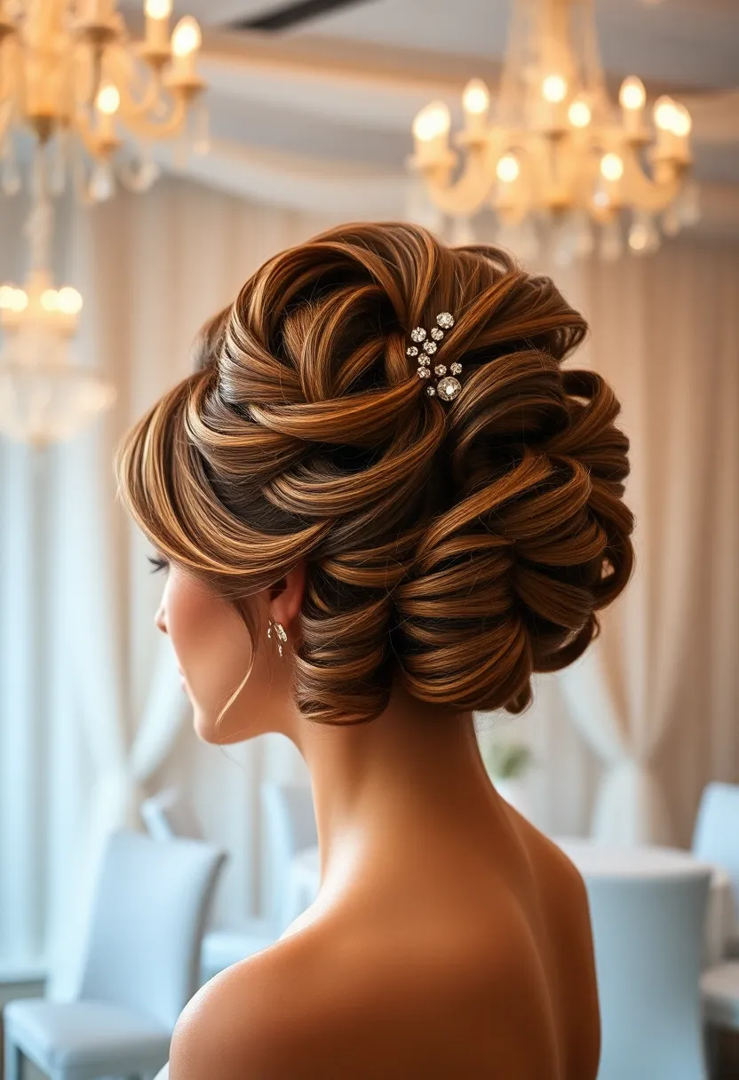 26 Haircut Long Layers to Add Dimension - 12. Layered Bouffant Updo