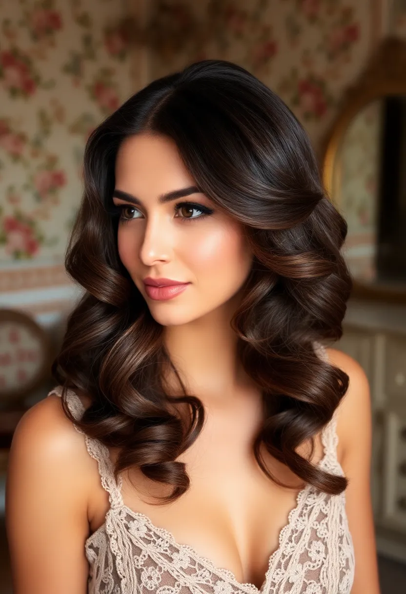 26 Haircut Long Layers to Add Dimension - 18. Layered Hairstyle with Pin Curls