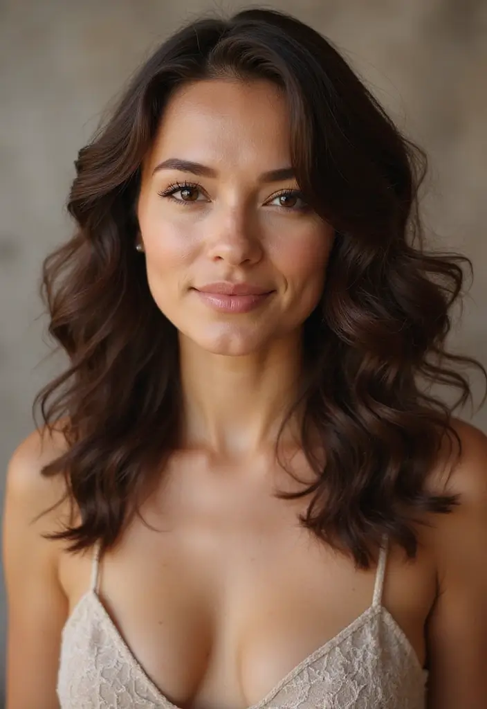 26 Haircut Round Face Styles to Flatter Your Features - 17. Soft Curly Layers