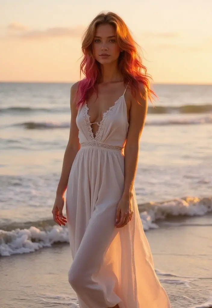 26 Haircut and Color Combos That Are Trending - 14. Warm Sunset Hues