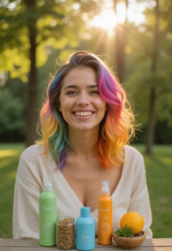 26 Haircut and Color Combos That Are Trending - 17. Half-Up, Half-Down with Rainbow Colors