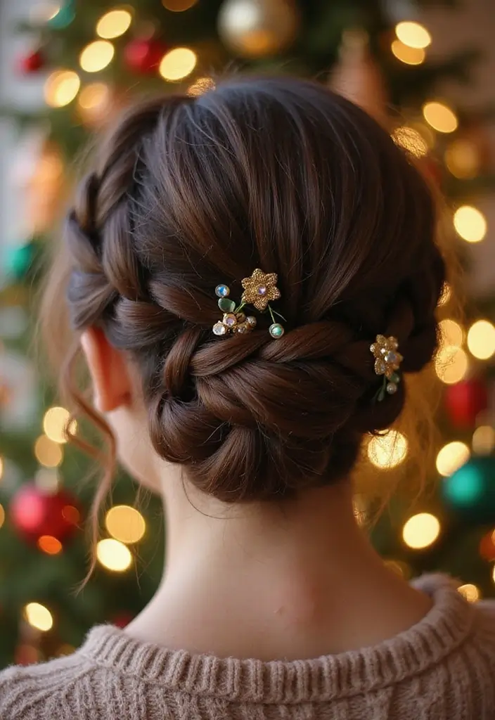 26 Hairstyles for Christmas Party That Stand Out - 10. Whimsical Braid Bun
