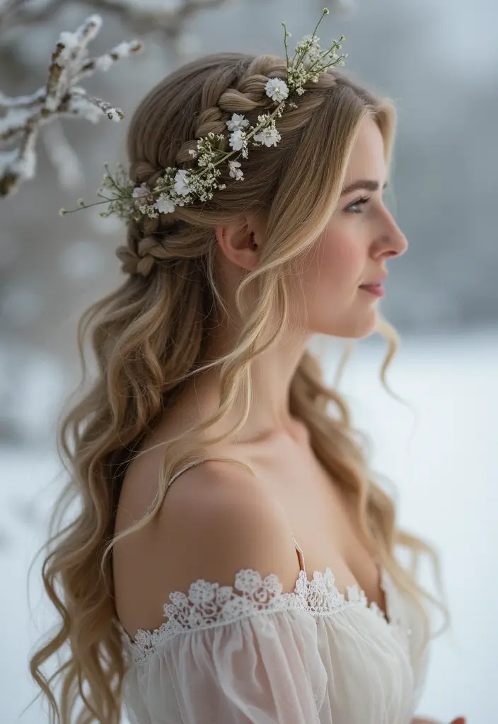 26 Hairstyles for Christmas Party That Stand Out - 13. Braided Halo