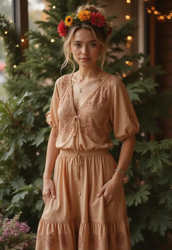 26 Hairstyles for Christmas Party That Stand Out - 16. Bohemian Messy Bun