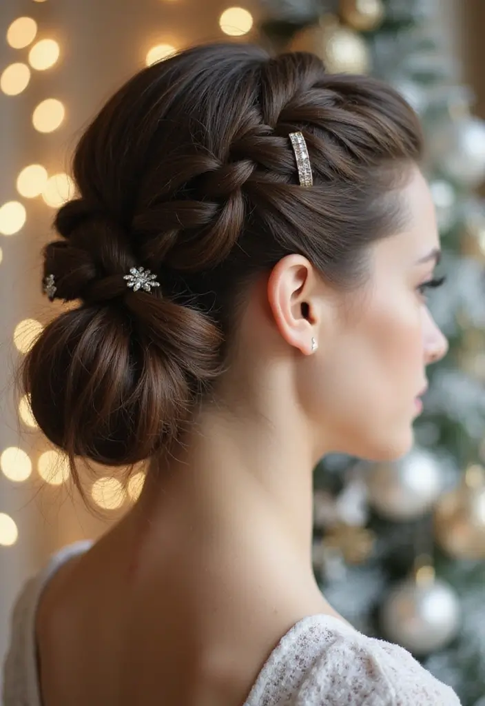 26 Hairstyles for Christmas Party That Stand Out - 18. Classic Shell Braid