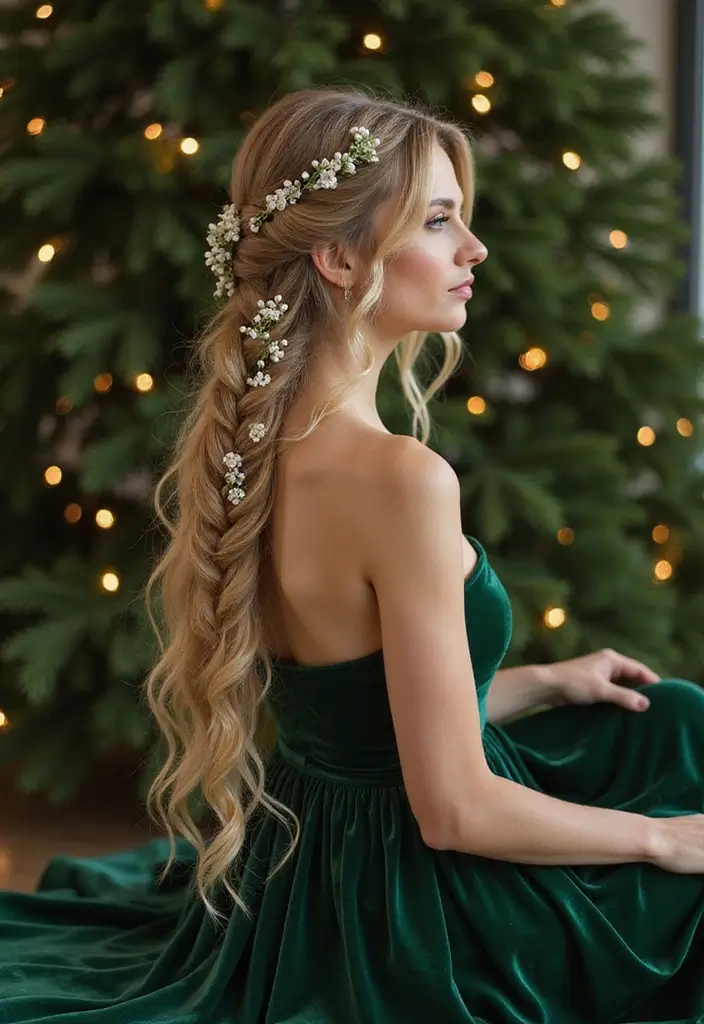 26 Hairstyles for Christmas Party That Stand Out - 19. Twisted Waterfall Braid