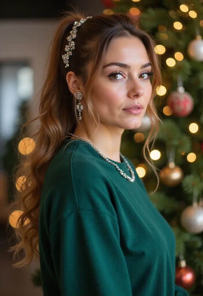 26 Hairstyles for Christmas Party That Stand Out - 20. Ponytail with a Twist