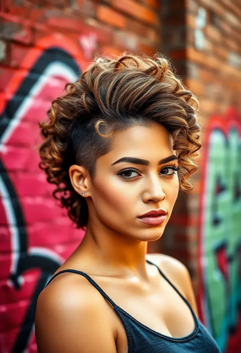 26 Permed Short Hairstyles That Make a Statement - 21. Soft Curly Mohawk