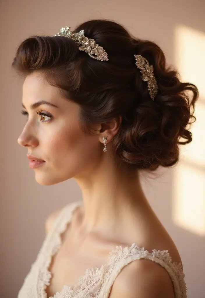 26 Popular Hairstyles Short That Make a Statement - 12. Vintage Curly Updo