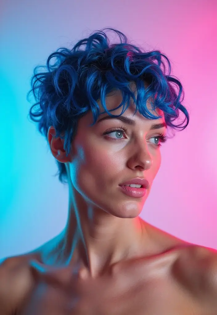 26 Popular Hairstyles Short That Make a Statement - 14. Curly Pixie with Color