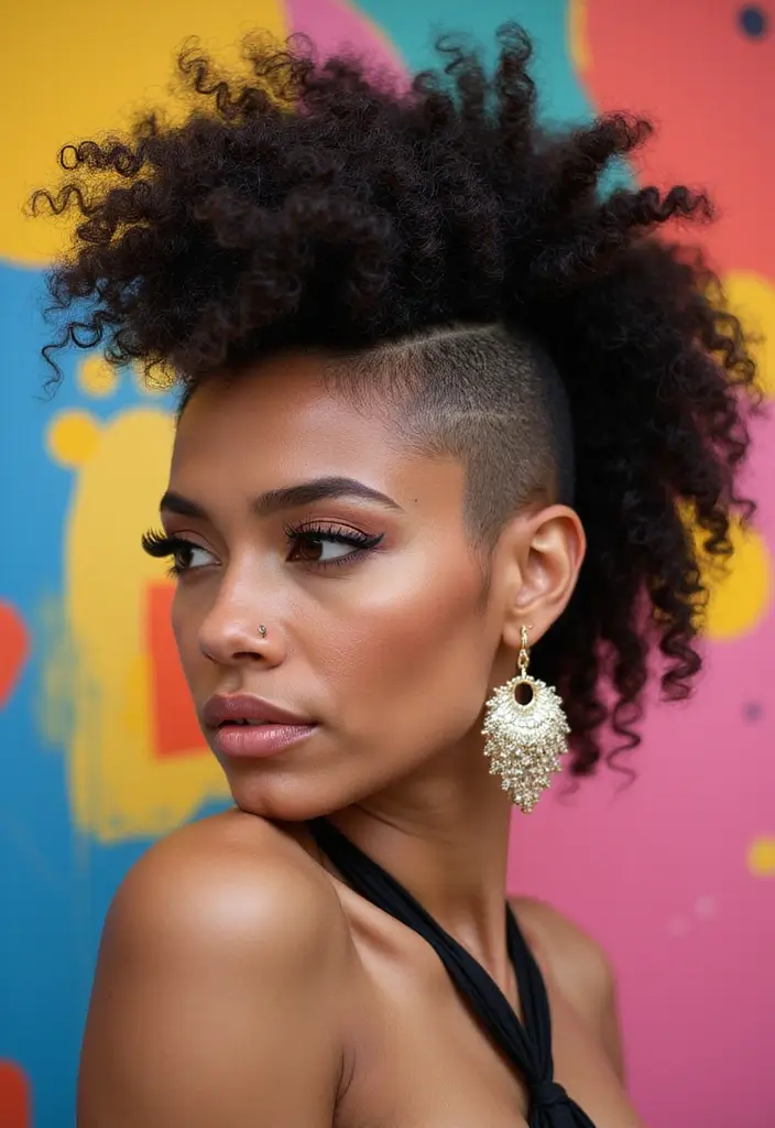 26 Popular Hairstyles Short That Make a Statement - 16. Curly Mohawk