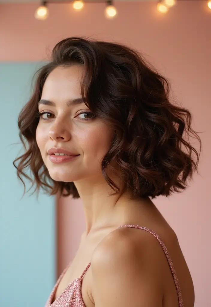 26 Popular Hairstyles Short That Make a Statement - 21. Curly Layered Bob