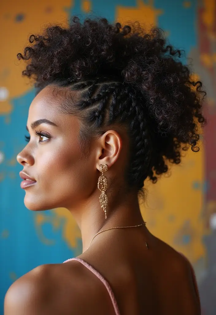 26 Popular Hairstyles Short That Make a Statement - 25. Curly Mohawk Braid