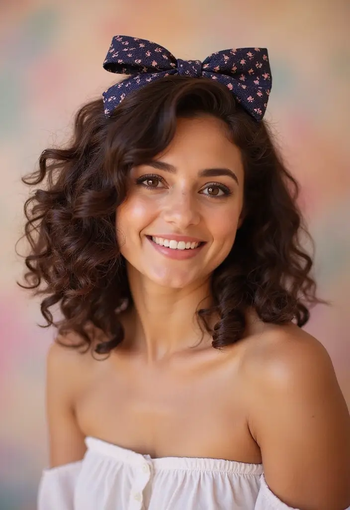 26 Popular Hairstyles Short That Make a Statement - 8. Bowed Curly Lob