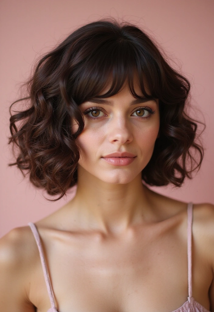 26 Popular Hairstyles Short That Make a Statement - 9. Curly Bangs
