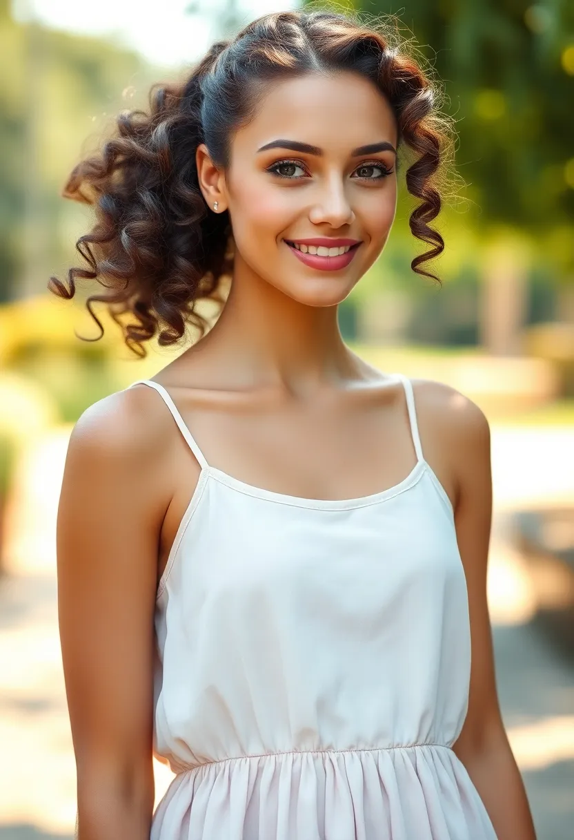 26 Short Butterfly Haircut Styles to Try Now - 25. Curly Side Ponytail