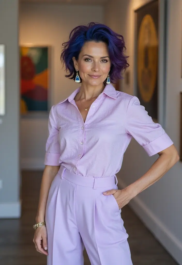 26 Short Hairstyles for Over 60 That Look Fabulous - 14. Sleek Curly Bowl with Color