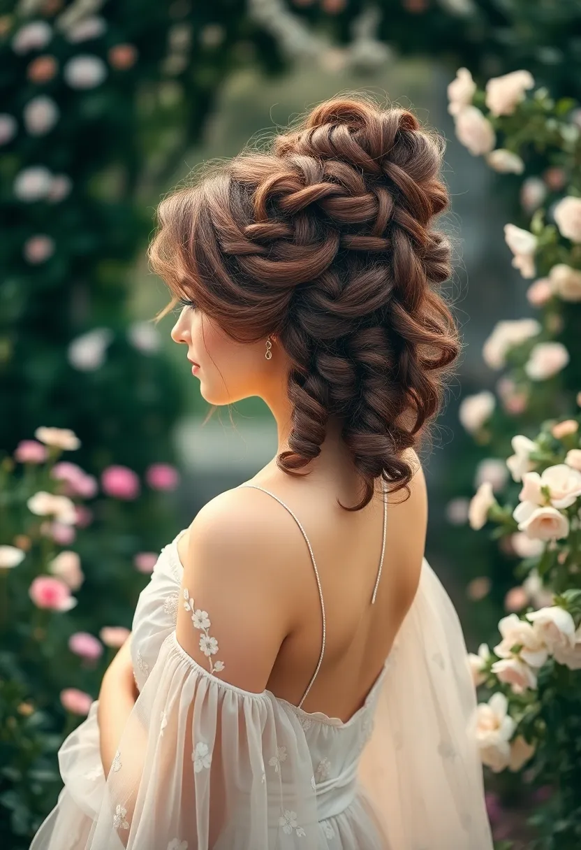 26 Short Layered Haircuts to Update Your Style - 26. Layered Curly Updo with Braids